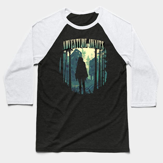 Adventure awaits Baseball T-Shirt by MythicalShop